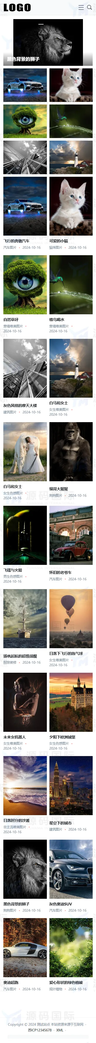 (自适应手机端)响应式图片展示pbootcms网站模板 移动端