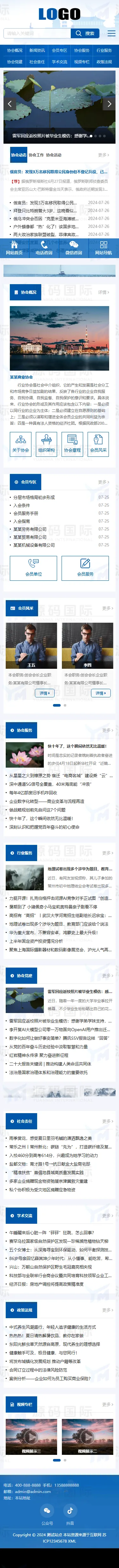 (自适应手机端)行业协会机构网站模板 移动端